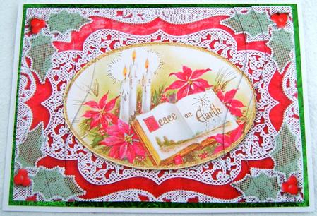 Christmas Peace Book Lace Swirvey Side Stacker by Frances Dent
