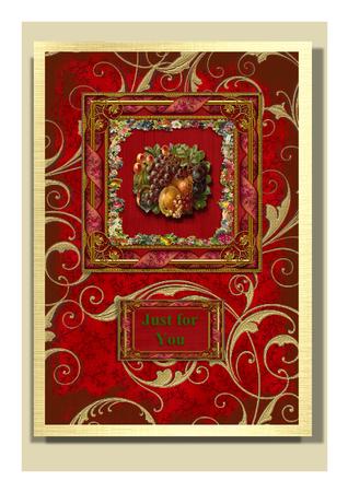 Tapestry Red Fancy 8inch Picture Frame by Frances Dent