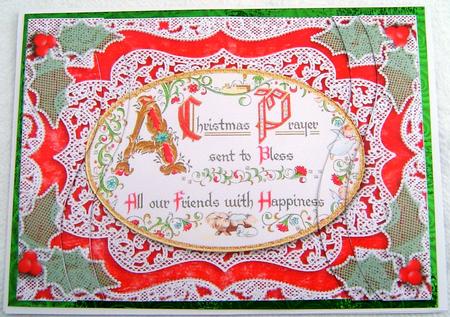 Christmas Prayer Lace Swirvey Side Stacker by Frances Dent