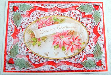 Seasons Greetings Lace Swirvey Side Stacker by Frances Dent