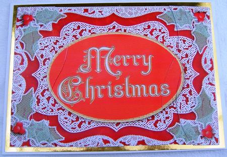 Merry Christmas Lace Swirvey Side Stacker by Frances Dent