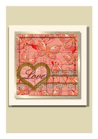 Funky Pink Butterfly Love 5in Square One Corner Stacker by Frances Dent