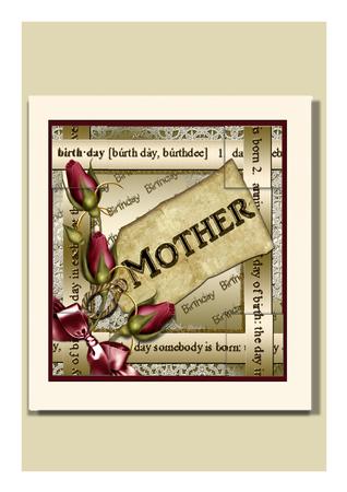 Plum Rose Mother Birthday 8in Picture Sheet by Frances Dent