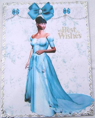 Elegant Lady in Blue Ball Gown by Frances Dent