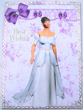 Elegant Lady in White Evening Gown with Bows by Frances Dent