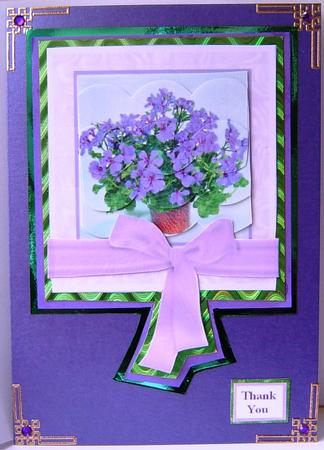 Purple Geranium Scallop Pyramid Design Sheet by Frances Dent
