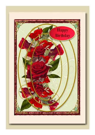 A Red Rose Oval Pyramid , Gold Accents for All Occasions by Frances Dent