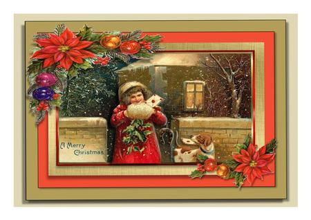 Christmas Day Vintage Decoupage Topper by Frances Dent