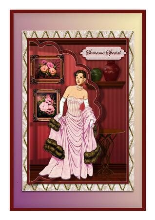 Pink Elegance Envelope Card by Frances Dent
