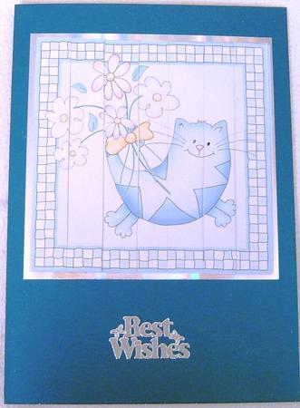 Cute Cat Quick Card with Side Stacker Topper by Frances Dent