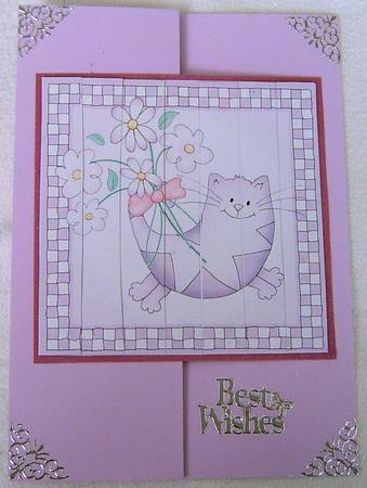 Cute Cat Quick Card with Side Stacker Topper by Frances Dent