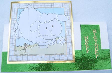 Little Lamb Quick Card with With Side Stacker Topper by Frances Dent