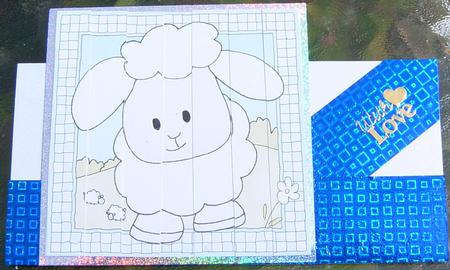 Little Lamb Quick Card with With Side Stacker Topper by Frances Dent