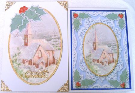 Christmas Church A4 Lace Picture Sheet by Frances Dent