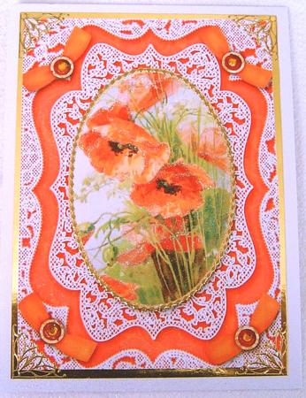 Poppies A4 Lace Picture Sheet by Frances Dent