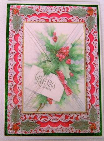 Greetings of the Season A5 Card Front Side Step Stacker by Frances Dent