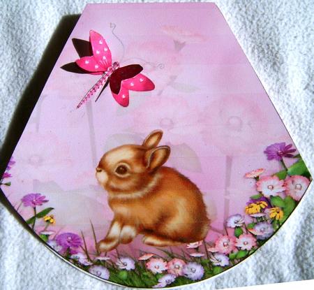 Easter Bunny & Dragonfly Rocker Card by Frances Dent