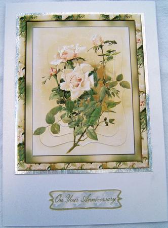 Yellow Roses - Bracket Pyramid Card Front by Frances Dent