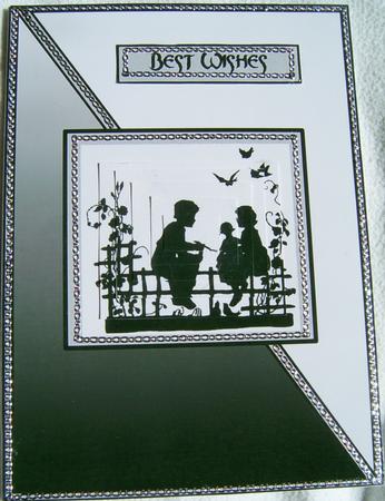 Cute Kids Sillhouette Pyramid Card Front by Frances Dent