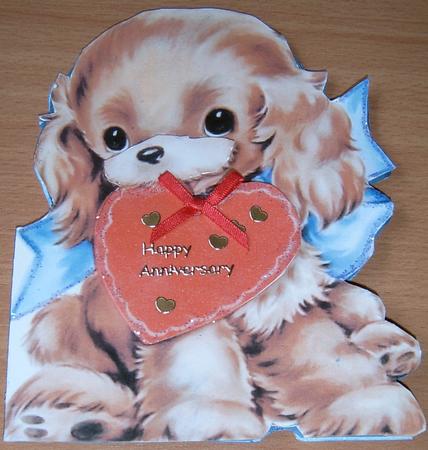 Valentine's Day Dog Shaped Card by Frances Dent