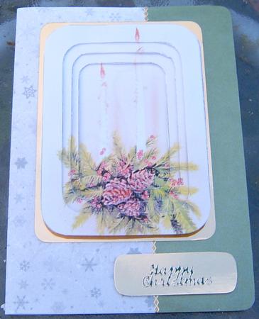 Christmas Candles A6 Round Corner Tunnel Toppers by Frances Dent