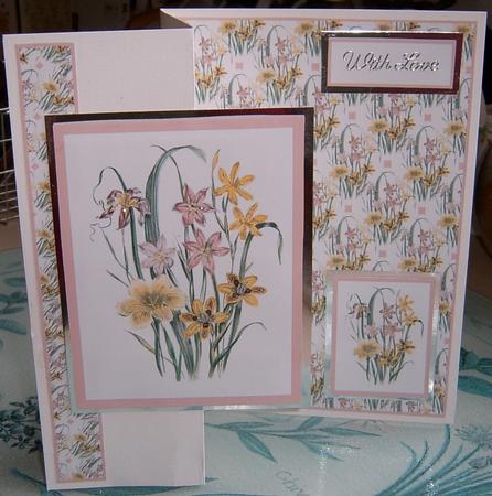 Peach & Yellow Flowers Quick Card by Frances Dent