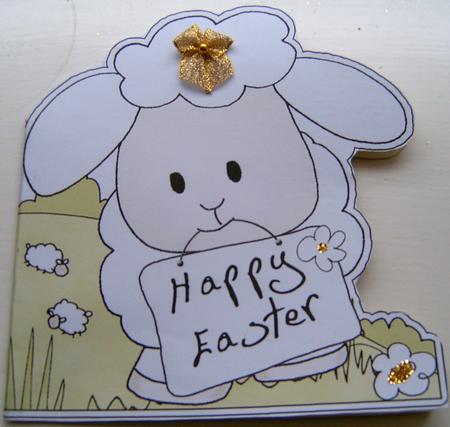 Little Lamb Shaped Easter Card by Frances Dent