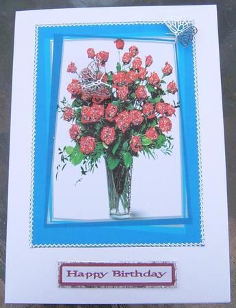Framed Red Roses Just to Say by Frances Dent