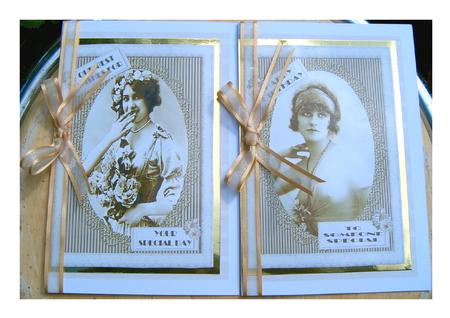 Vintage Girls and Ladies Oval Sepia by Frances Dent