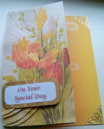 Tulips Triangle Style with a Curve by Frances Dent