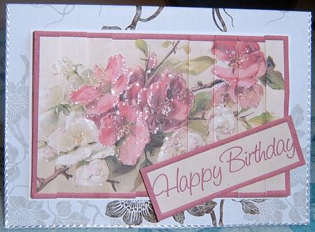 Pink and White Flowers Side Stacker by Frances Dent