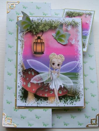 Thoughtful Fairy Fold Back Card by Frances Dent