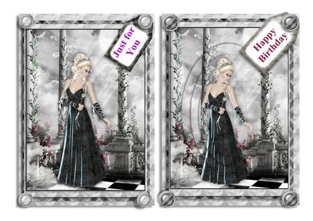 Beautiful Lady in Black 6 Page Kit by Frances Dent