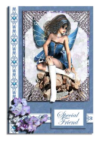 Denise Faerie with 5 Matching Backing Sheets by Frances Dent