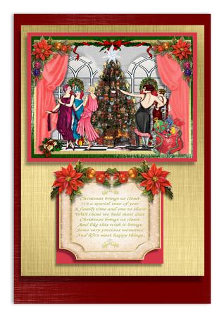 Christmas Verses in Coffee Cream and Gold by Frances Dent