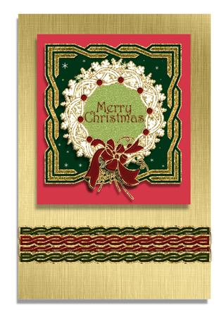 Christmas Wreath with Snowflakes & Bow 2 by Frances Dent