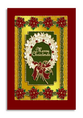 Festive Christmas Frame with Snowflakes Wreath 1 by Frances Dent