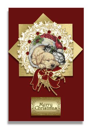 Large Christmas Wreath with Snowflakes & Bow 1 by Frances Dent