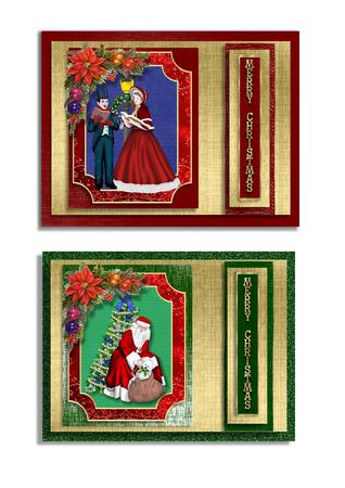 2x Shaped Traditional Christmas Toppers by Frances Dent