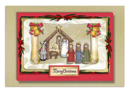 Christmas Nativity on a Scroll by Frances Dent