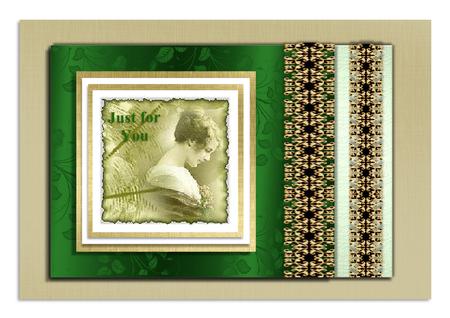 Green Floral Satin Backing by Frances Dent