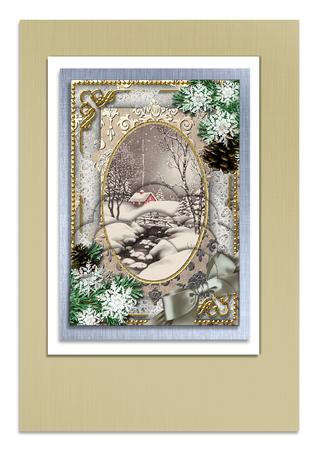 Winter Walk Snow Scallop Bottom 7x5inch Stacker by Frances Dent