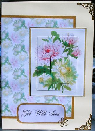 Pink and Yellow Flowers with Matching Backing Paper by Frances Dent
