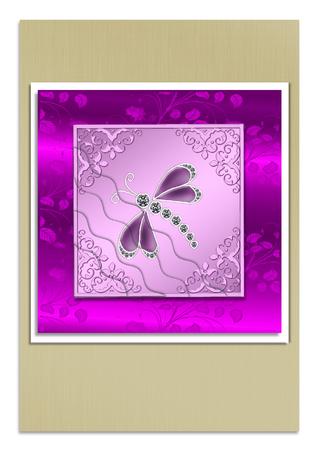 Diamante Dragonfly  - Wavey Corner Stacker by Frances Dent
