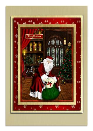 Christmas Eve Santa with Decoupage by Frances Dent