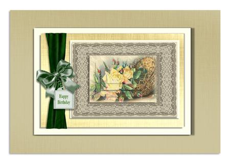 Basket of Yellow Roses Quick Card by Frances Dent