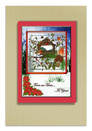 From Our House to Yours Robins Feeding by Frances Dent