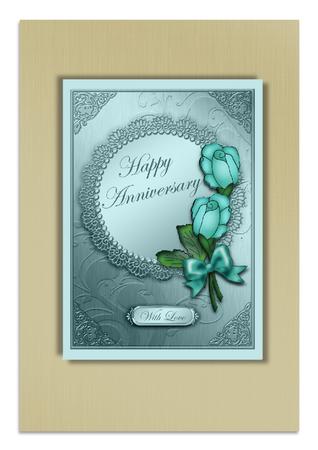 A5 Emerald Wedding Anniversary Quick Card with 3D Decoupage by Frances Dent
