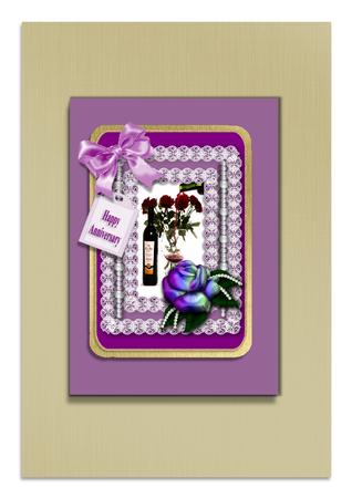 Romantic Pearls & Lace Card Front by Frances Dent