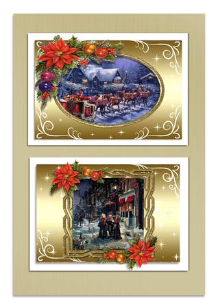 Twisted & Oval Frame Christmas Blank Card Fronts/ Toppers 1 by Frances Dent